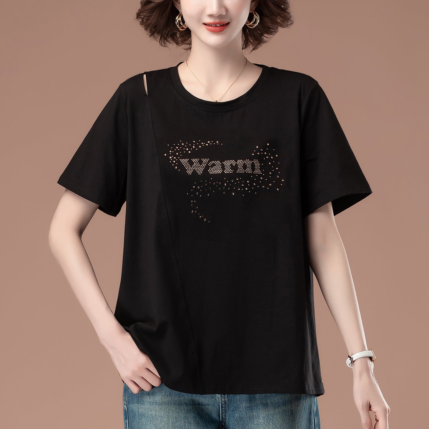 Loose round neck top