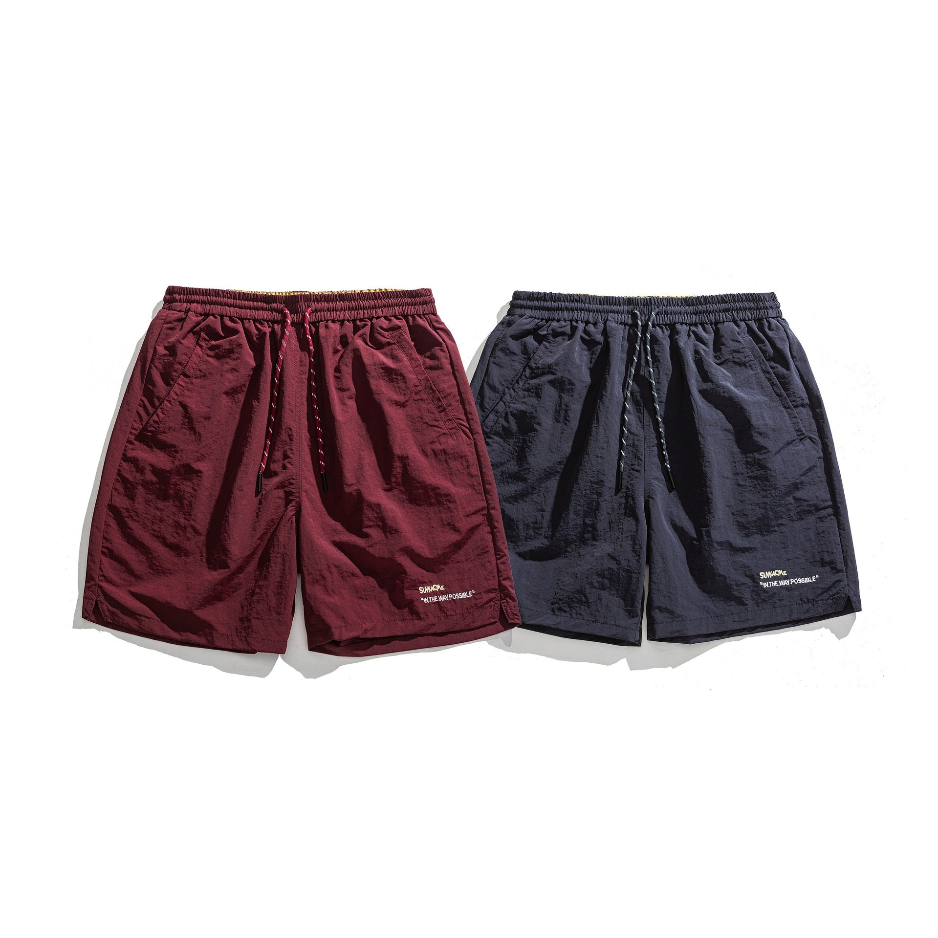 Loose Sport Shorts with Simple Letter Embroidery Design