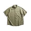 Simple Solid Color Patch Pocket Loose Casual Versatile Short Sleeve Shirt