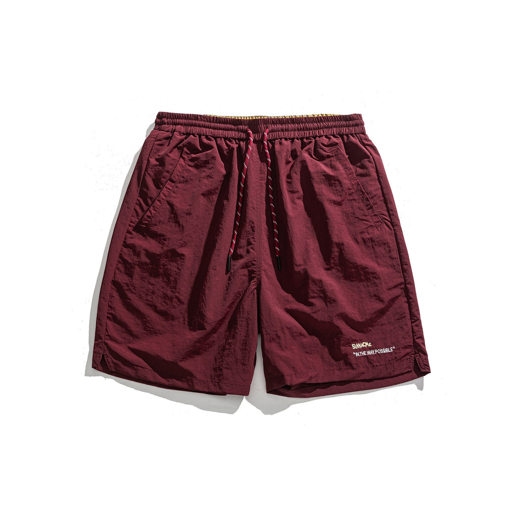 Loose Sport Shorts with Simple Letter Embroidery Design